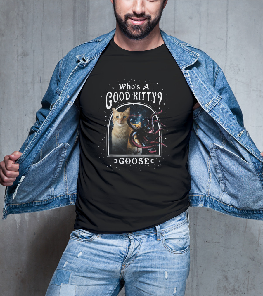 Goose The Cat With Alien Tentacles Who's A Good Kitty Captain Marvel T-Shirt