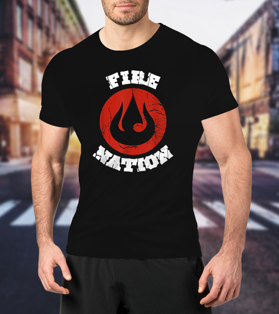 Fire Nation Avatar Game Symbol Cracked Red Circle T-Shirt