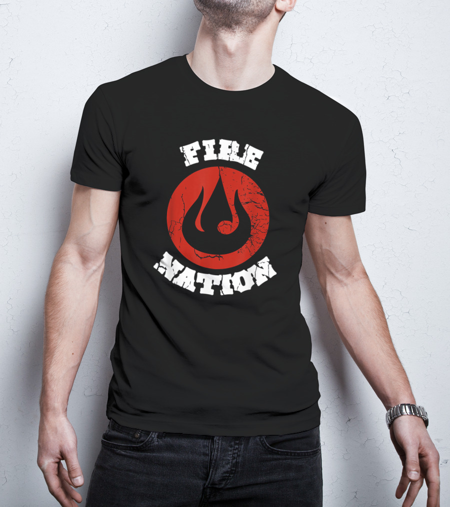Fire Nation Avatar Game Symbol Cracked Red Circle T-Shirt