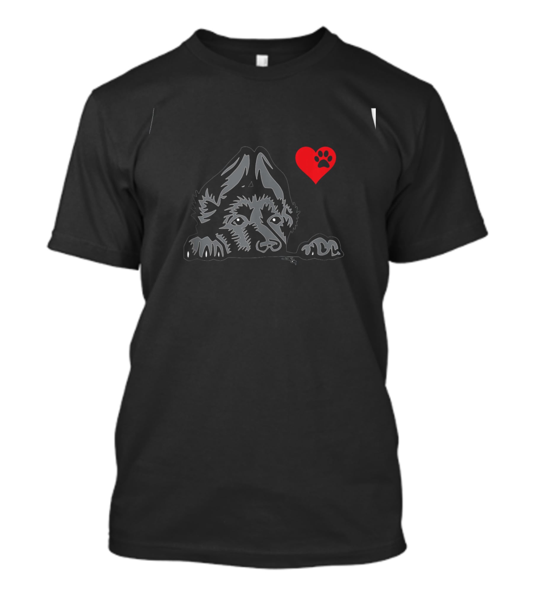 Naughty German Shepard I HEART MY GERMAN SHEPARD Dog Heart Paw Prints T-Shirt