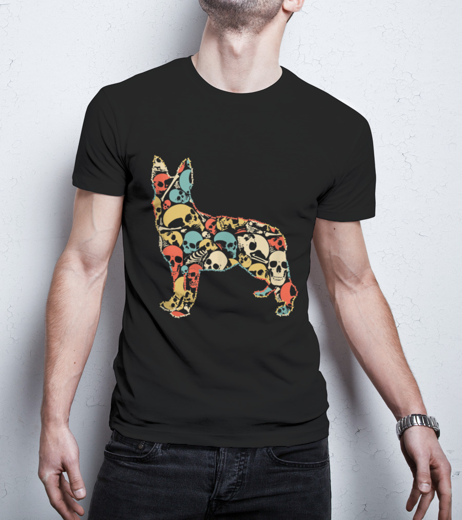 Skeleton Skull German Shepherd Vintage T-Shirt