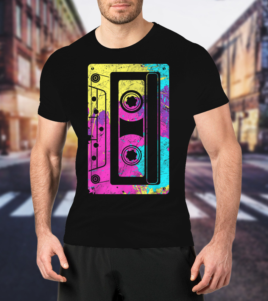 Cassette Tape Mixtape Music 80s And 90s Retro Colorful T-Shirt