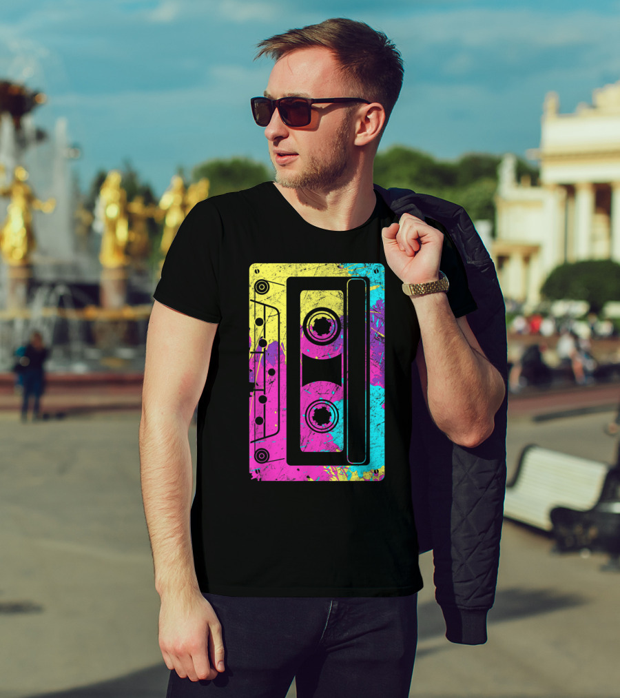 Cassette Tape Mixtape Music 80s And 90s Retro Colorful T-Shirt