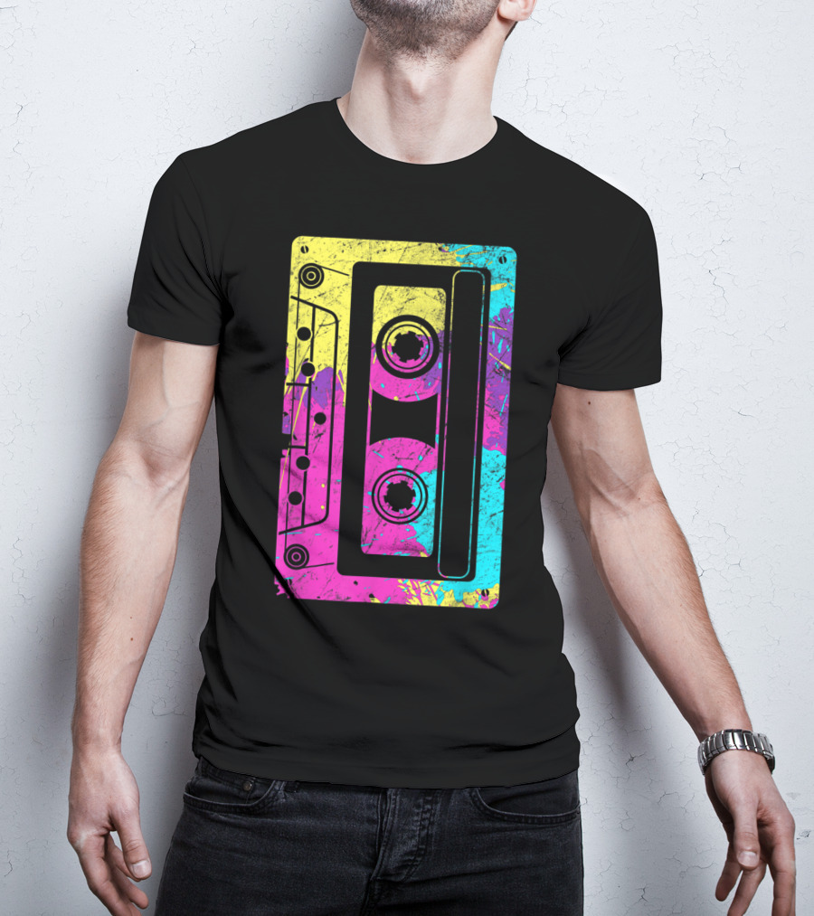 Cassette Tape Mixtape Music 80s And 90s Retro Colorful T-Shirt