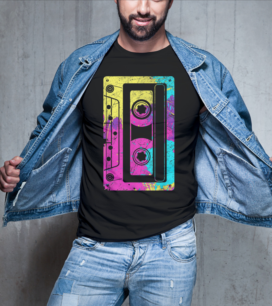 Cassette Tape Mixtape Music 80s And 90s Retro Colorful T-Shirt