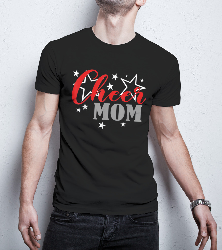 Proud Cheer Mom Starry Supporter Cheerleader Pride T-Shirt