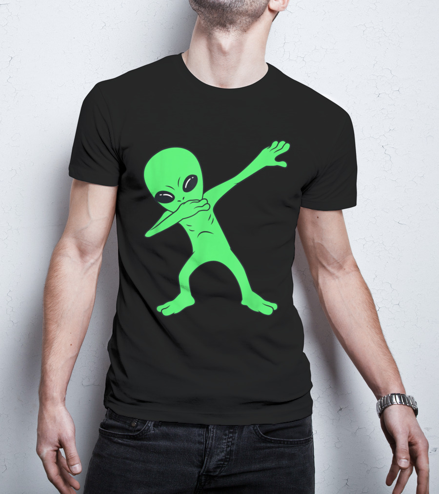 Dabbing Alien Halloween Funny Dab Pose Extraterrestrial Dance T-Shirt