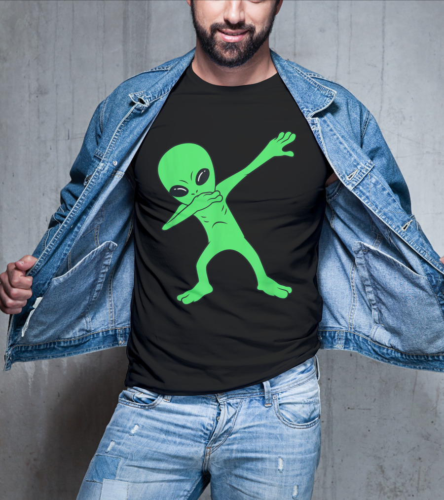 Dabbing Alien Halloween Funny Dab Pose Extraterrestrial Dance T-Shirt