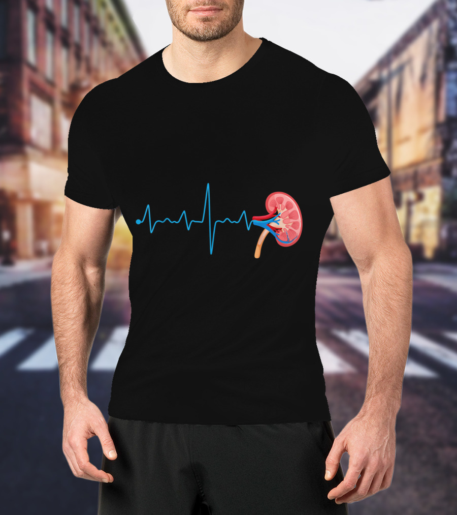 Dialysis Technician Nurse Kidney Heartbeat Pulse EKG Line T-Shirt
