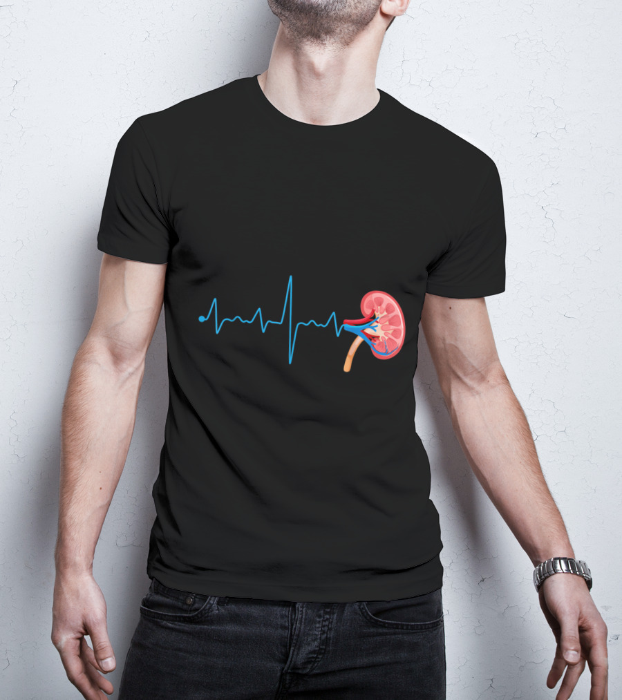Dialysis Technician Nurse Kidney Heartbeat Pulse EKG Line T-Shirt