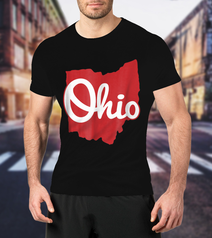 Ohio Home Script Ohio Map T-Shirt
