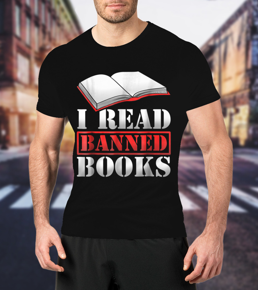 I Read Banned Books Open Book Icon Novelty Readers T-Shirt