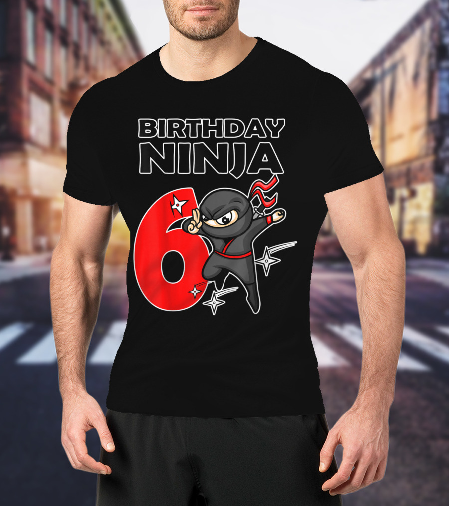 Birthday Ninja 6 Year Old Birthday T-Shirt
