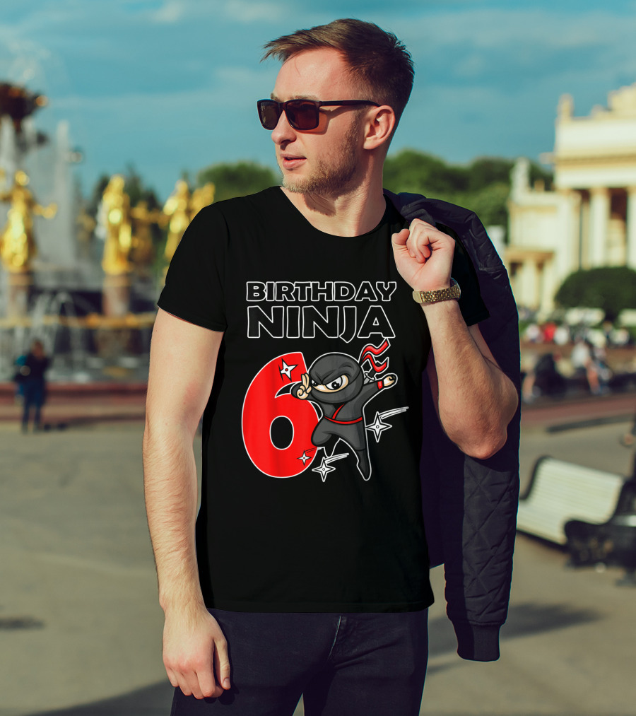 Birthday Ninja 6 Year Old Birthday T-Shirt