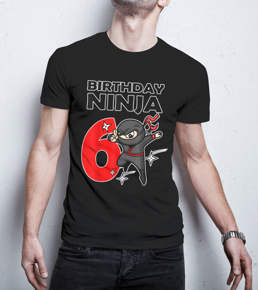 Birthday Ninja 6 Year Old Birthday T-Shirt