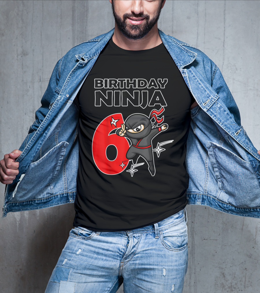 Birthday Ninja 6 Year Old Birthday T-Shirt