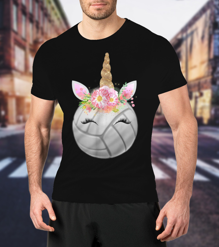 Funny Volleyball Unicorn Sport Love Girls T-Shirt