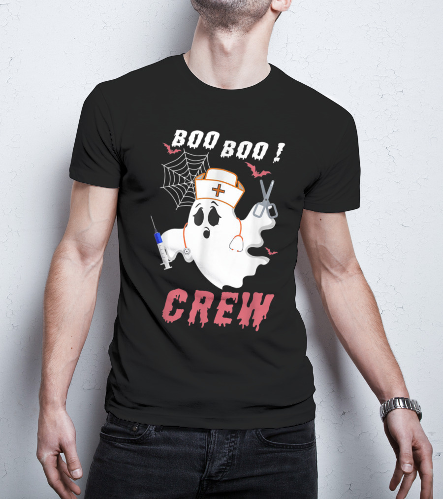 Boo Boo Crew Nurse Ghost Halloween Nurse Costume T-Shirt
