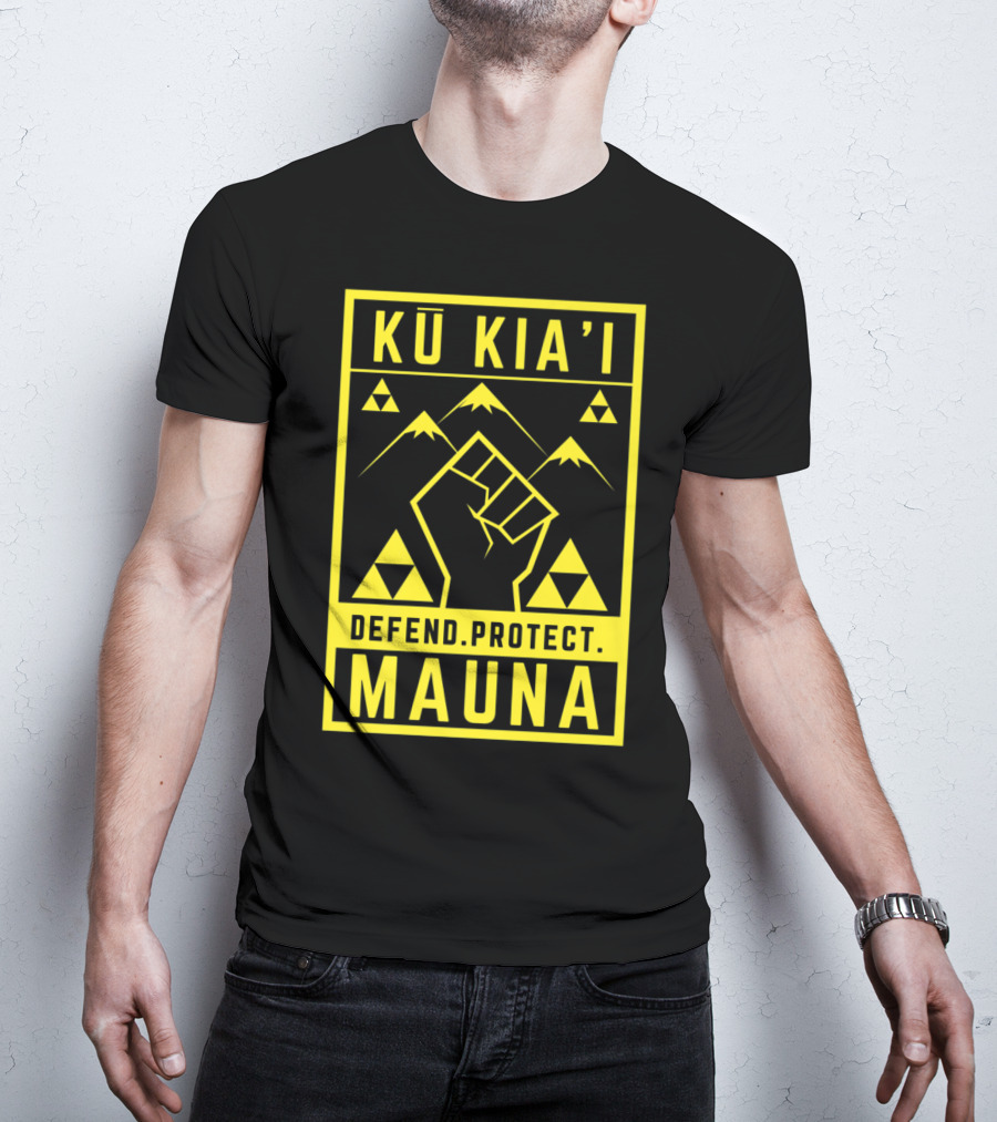 Kū Kia'i Mauna Defend Protect Fist And Mountain Symbols T-Shirt