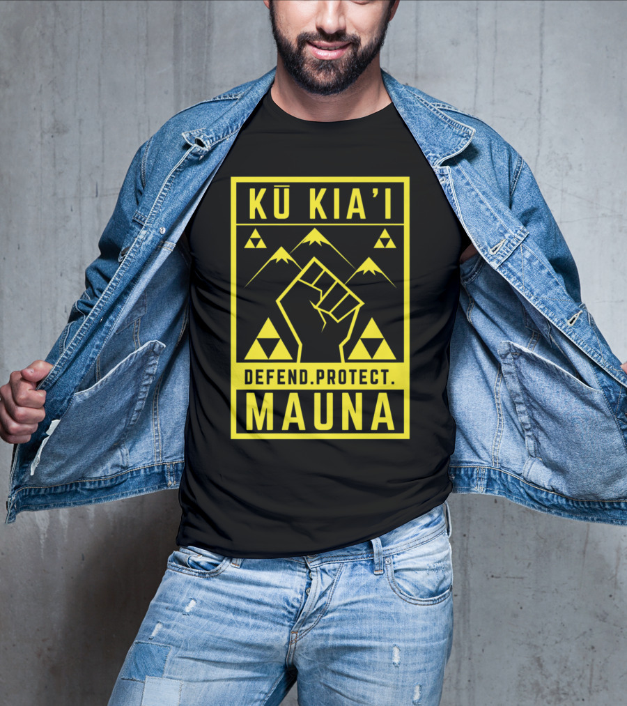 Kū Kia'i Mauna Defend Protect Fist And Mountain Symbols T-Shirt