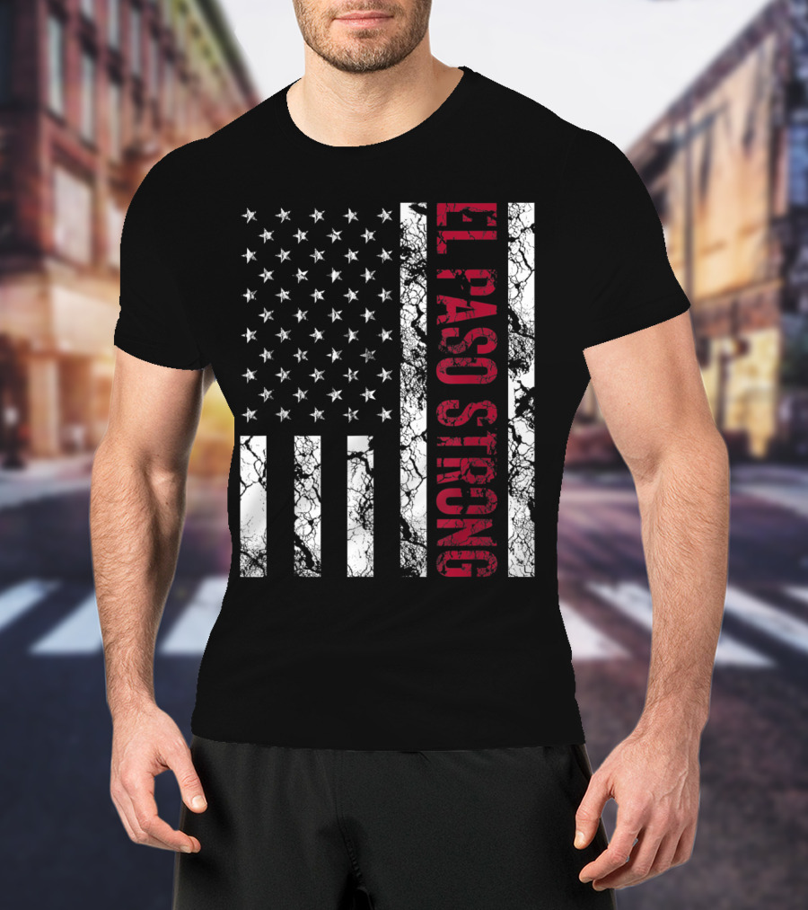 El Paso Strong Distressed American Flag T-Shirt