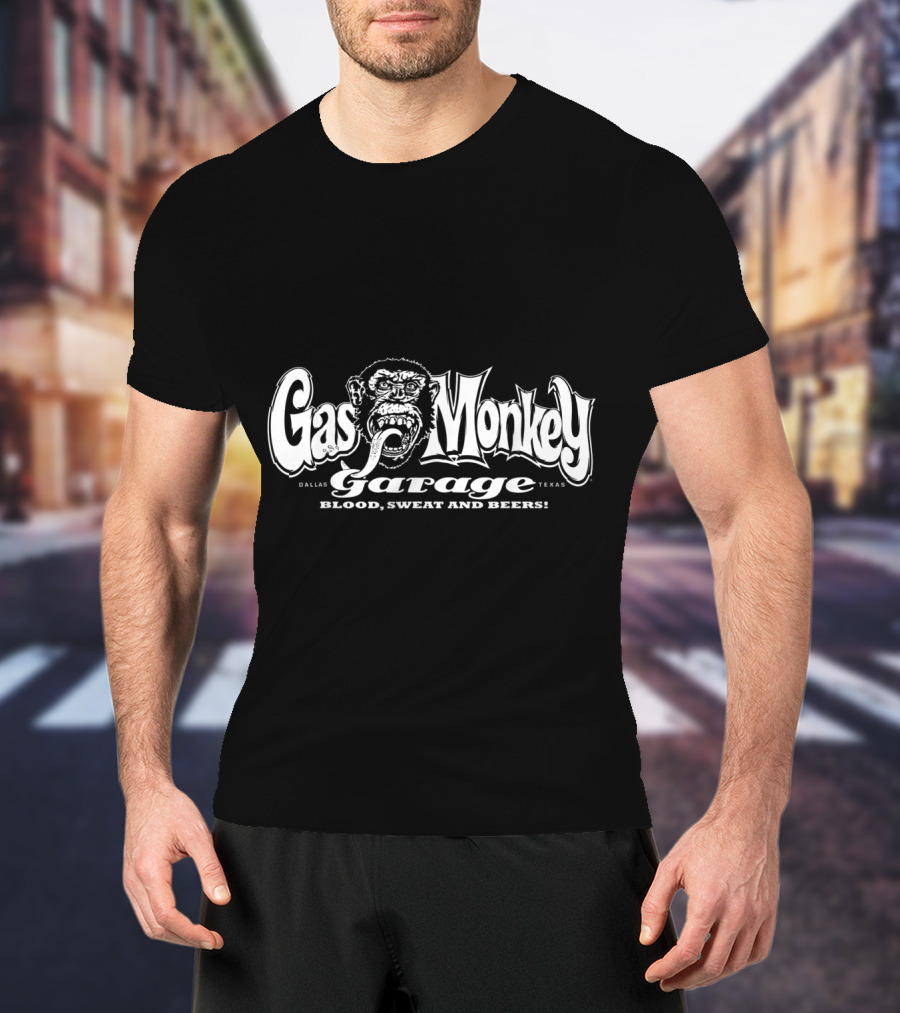 Gas Monkey Garage Dallas Texas Blood Sweat And Beers T-Shirt
