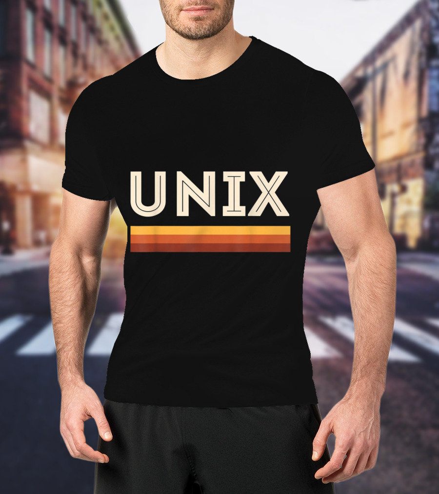 Retro Unix Vintage Sysadmin Geek Nerd Classic Bold Stripe T-Shirt