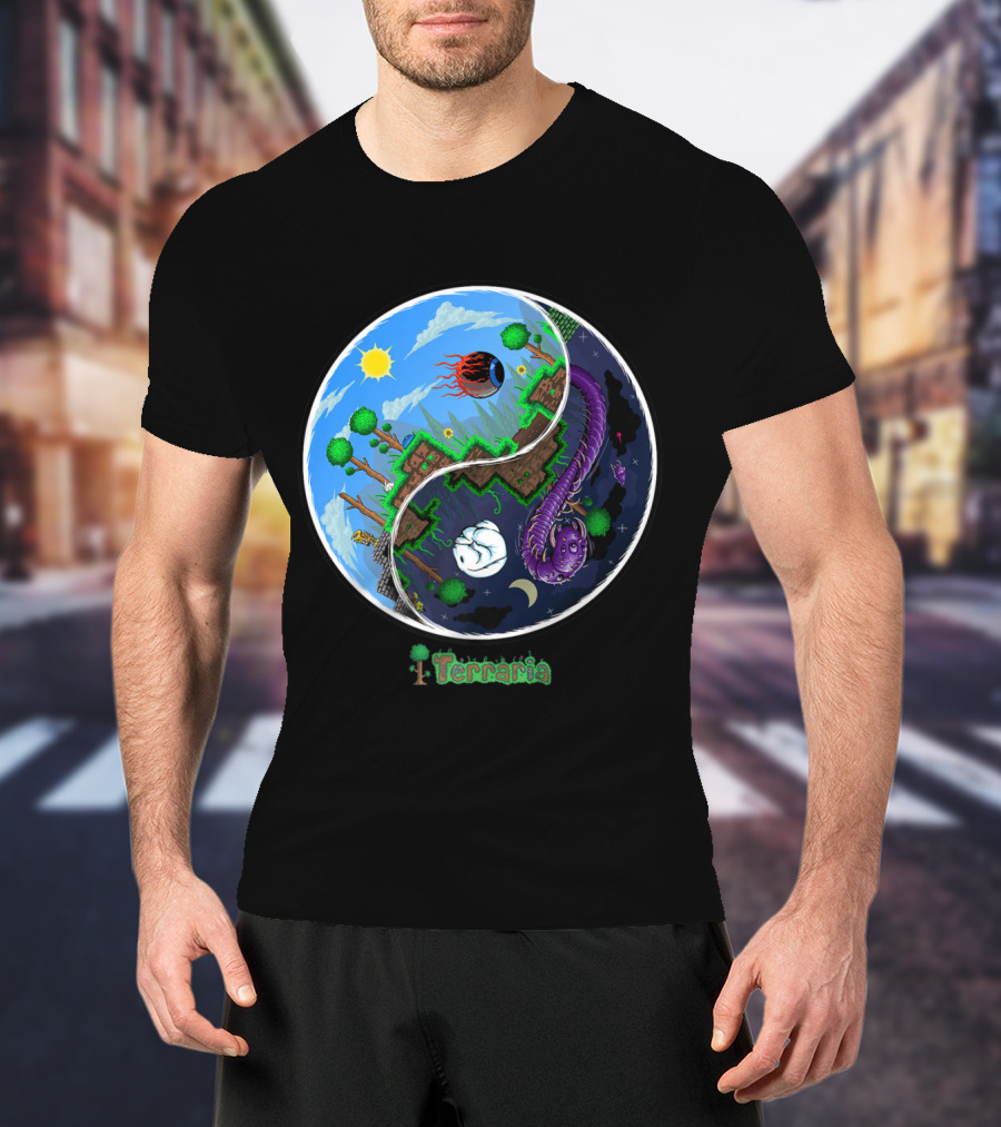 Terraria Night And Day Ying Yang Adventure T-Shirt