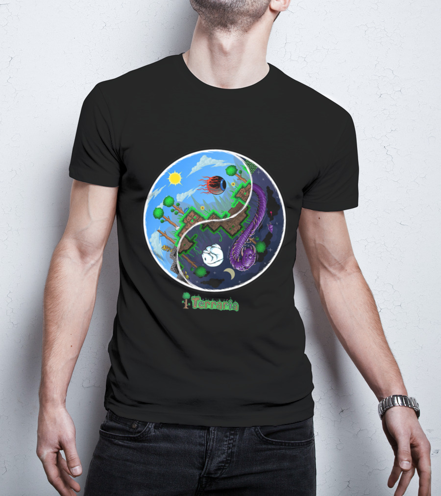 Terraria Night And Day Ying Yang Adventure T-Shirt