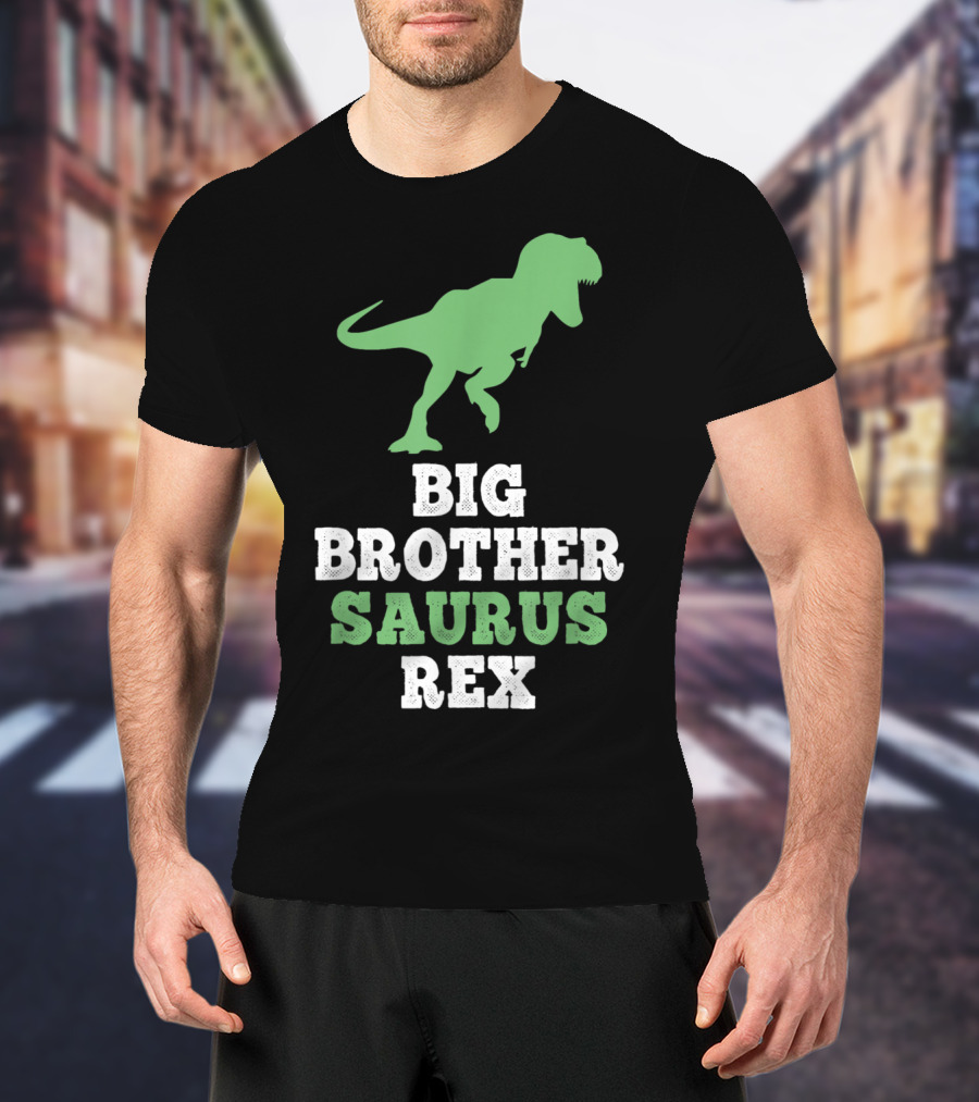 Big Brother Saurus Rex Dinosaur Silhouette Fun T-Shirt