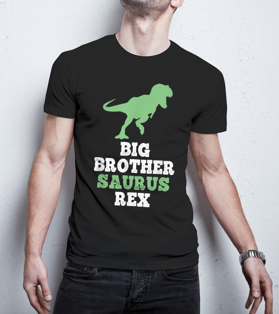 Big Brother Saurus Rex Dinosaur Silhouette Fun T-Shirt