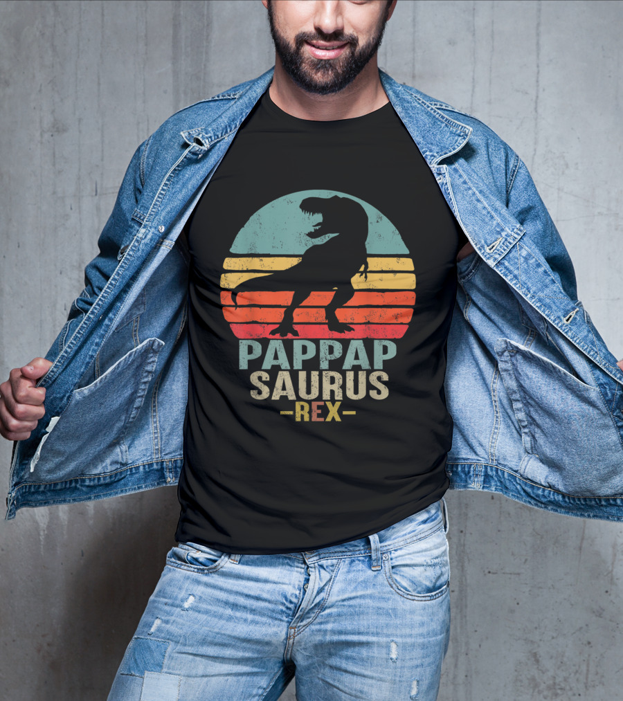 Pappapsaurus Rex T-Rex Dinosaur Retro Vintage T-Shirt