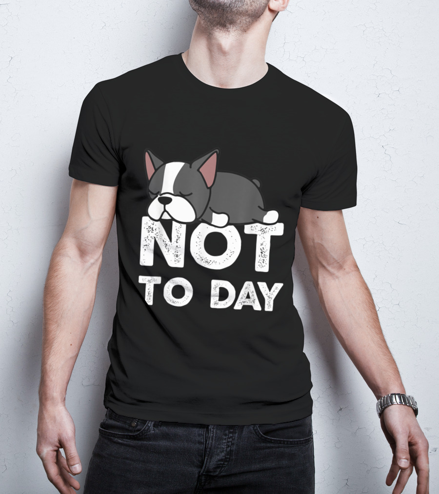 Nope Not Today Lazy Boston Terrier Not To Day T-Shirt