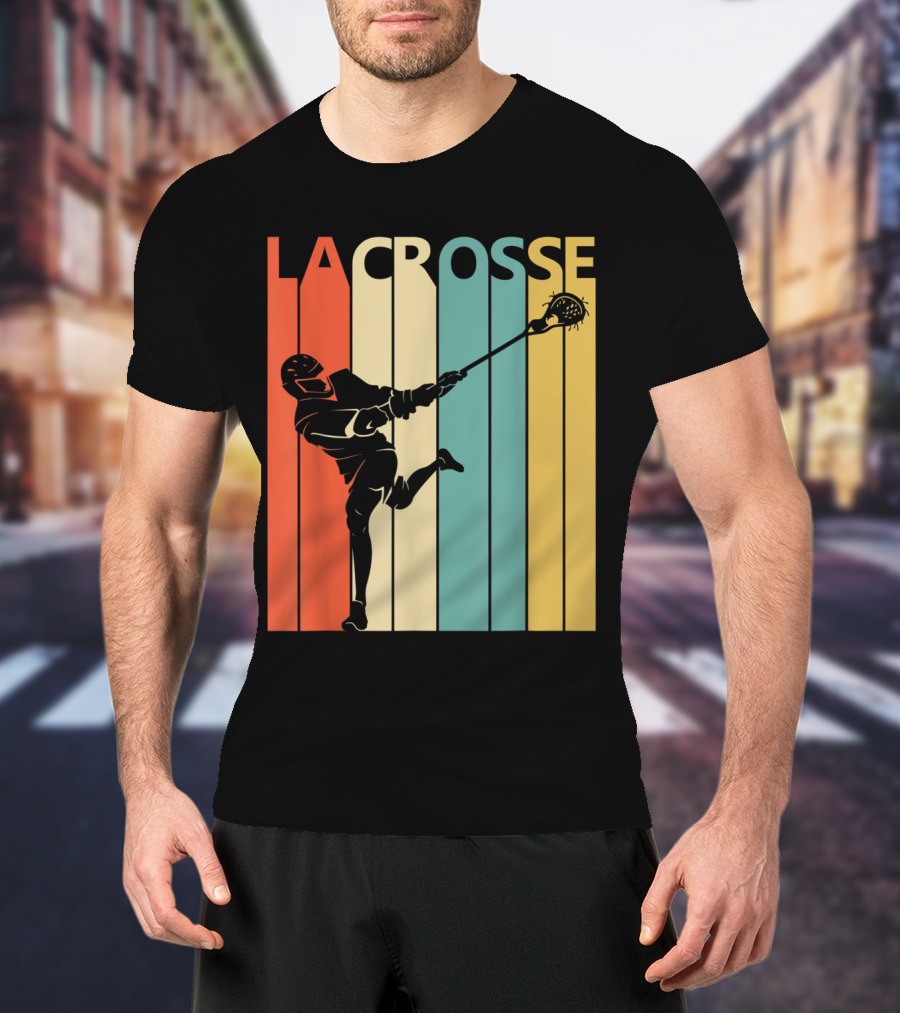 Vintage Lacrosse Retro Stripes T-Shirt