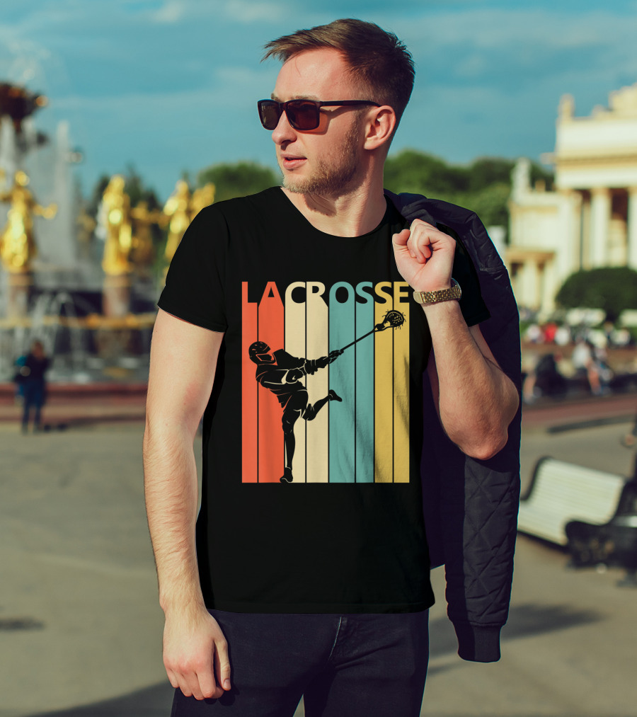 Vintage Lacrosse Retro Stripes T-Shirt