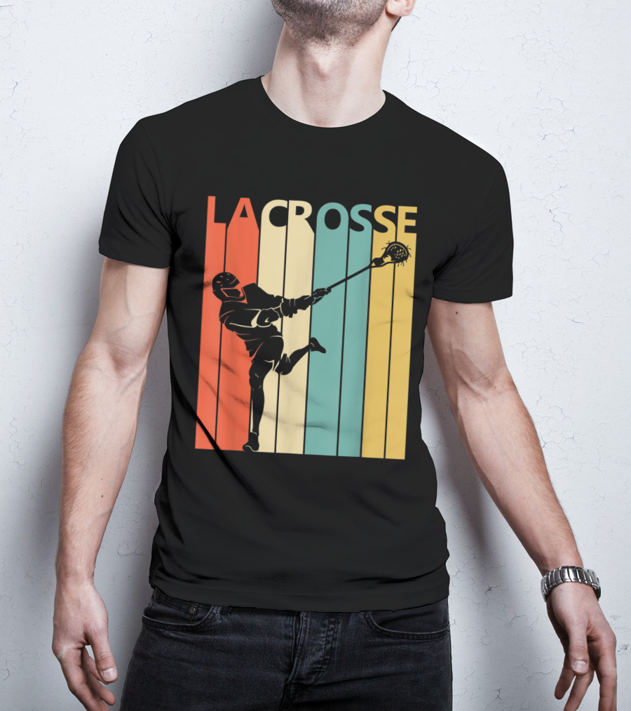 Vintage Lacrosse Retro Stripes T-Shirt