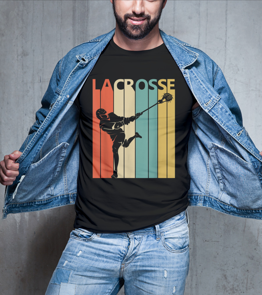 Vintage Lacrosse Retro Stripes T-Shirt