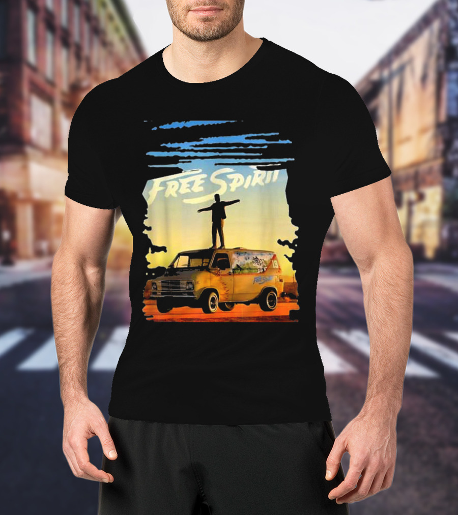Free Spirit Khalid Van Silhouette On Sunset Background T-Shirt