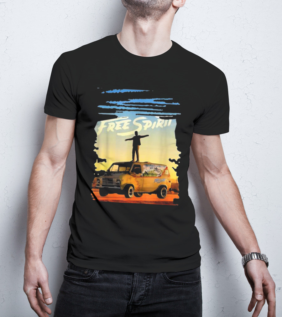 Free Spirit Khalid Van Silhouette On Sunset Background T-Shirt