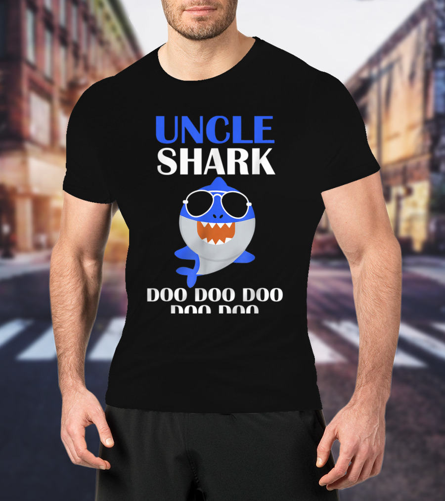 Uncle Shark Doo Doo Doo Shark With Sunglasses T-Shirt