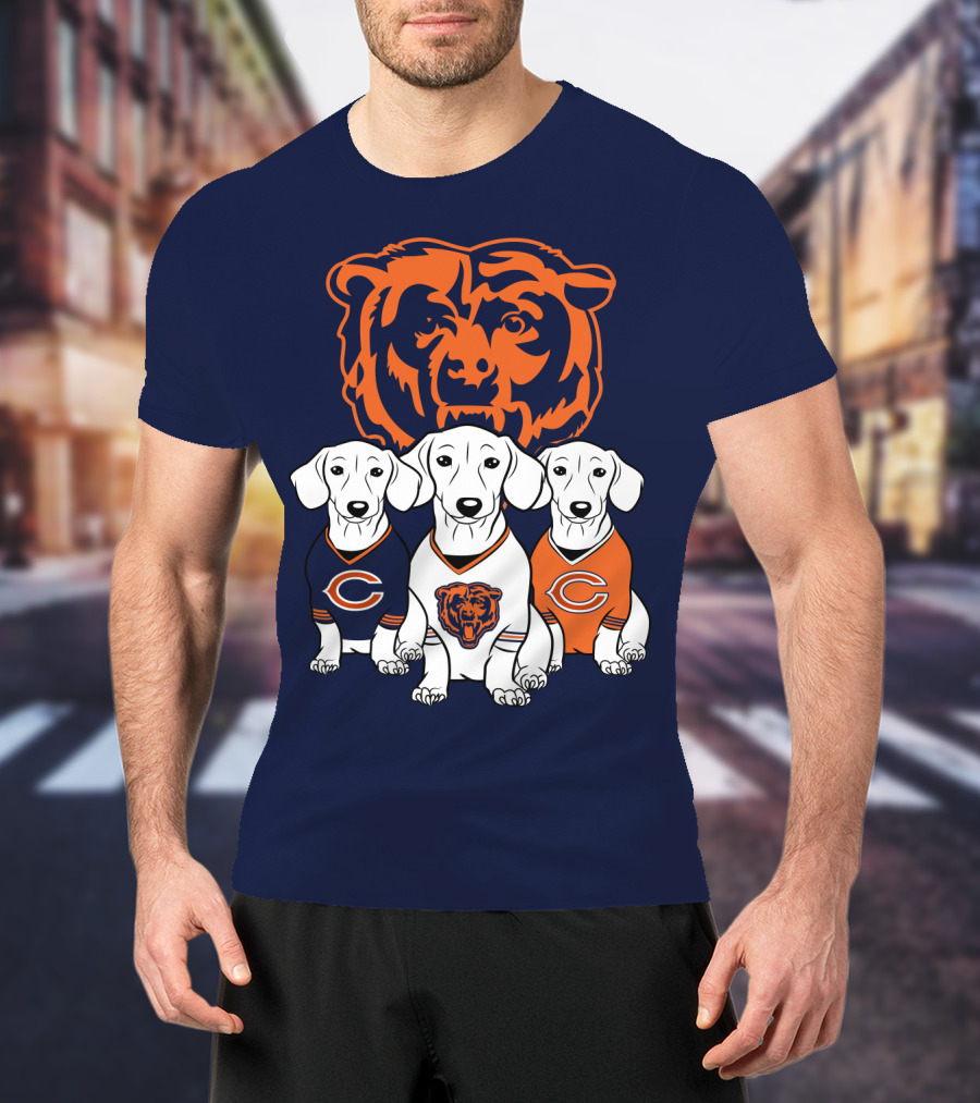 Chicago Bears Pet Lover Dachshund Dogs Football T-Shirt