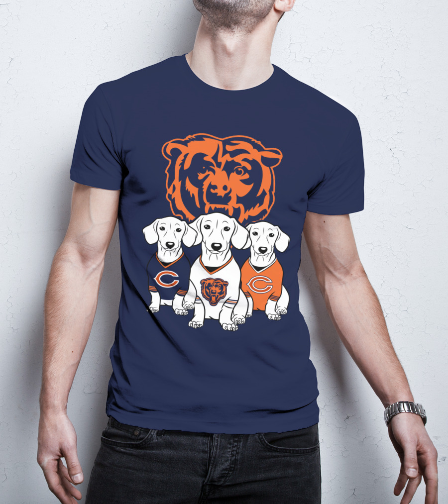 Chicago Bears Pet Lover Dachshund Dogs Football T-Shirt