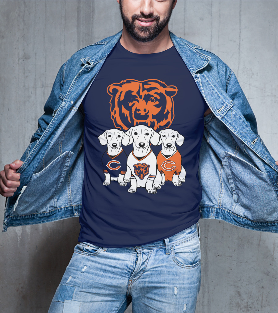 Chicago Bears Pet Lover Dachshund Dogs Football T-Shirt