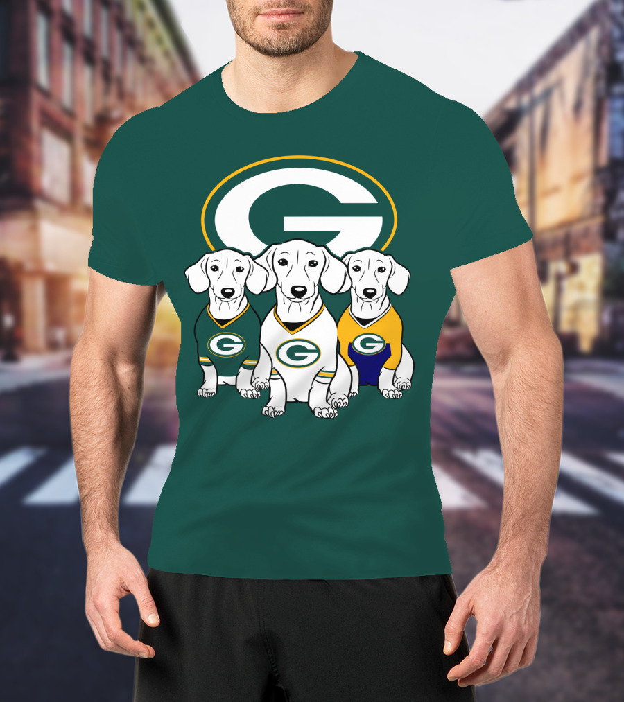 Green Bay Packers Pet Lover Dachshund Dogs Football T-Shirt