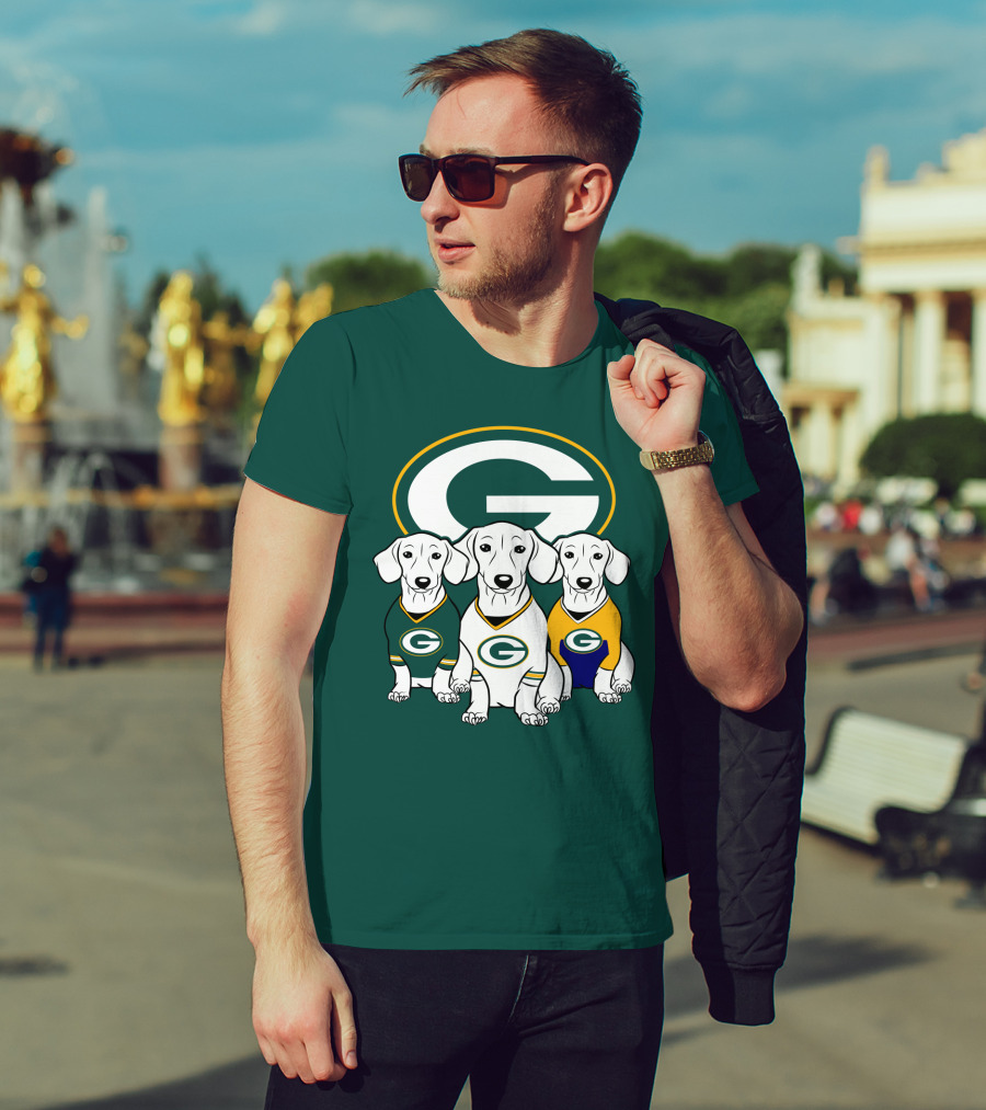 Green Bay Packers Pet Lover Dachshund Dogs Football T-Shirt