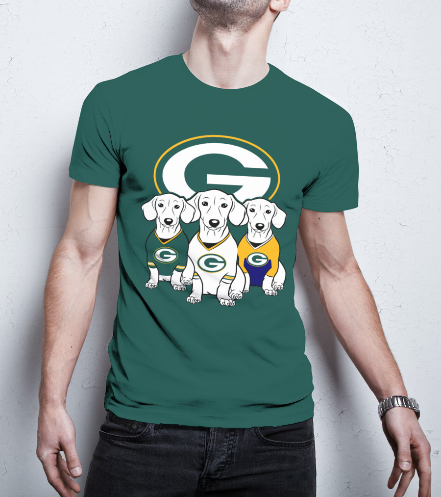 Green Bay Packers Pet Lover Dachshund Dogs Football T-Shirt
