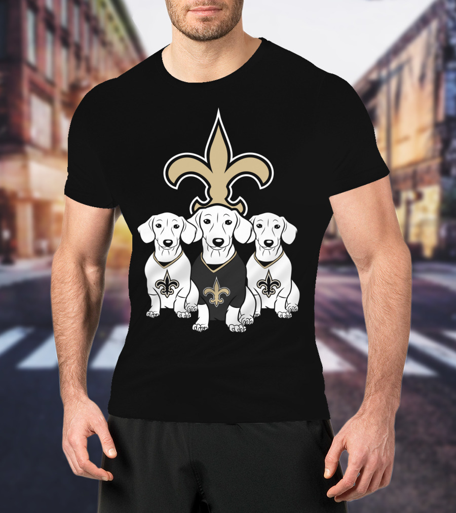 New Orleans Saints Dachshund Dogs Football T-Shirt