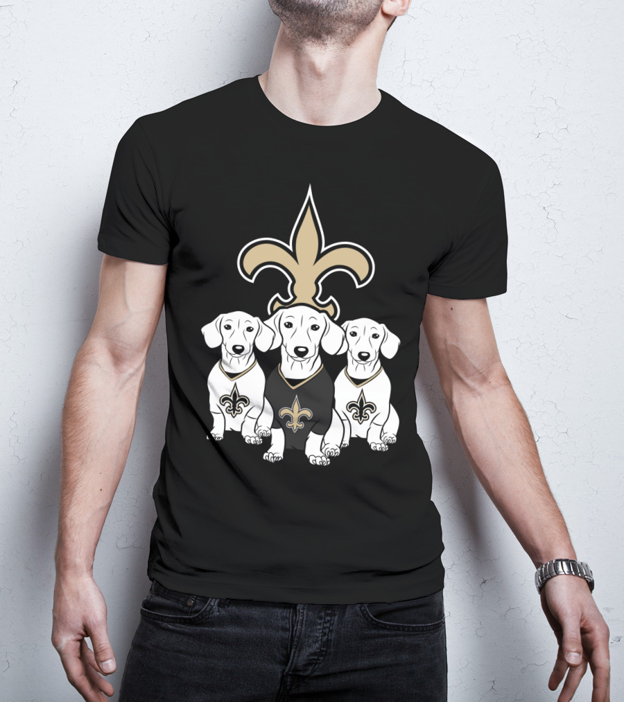 New Orleans Saints Dachshund Dogs Football T-Shirt