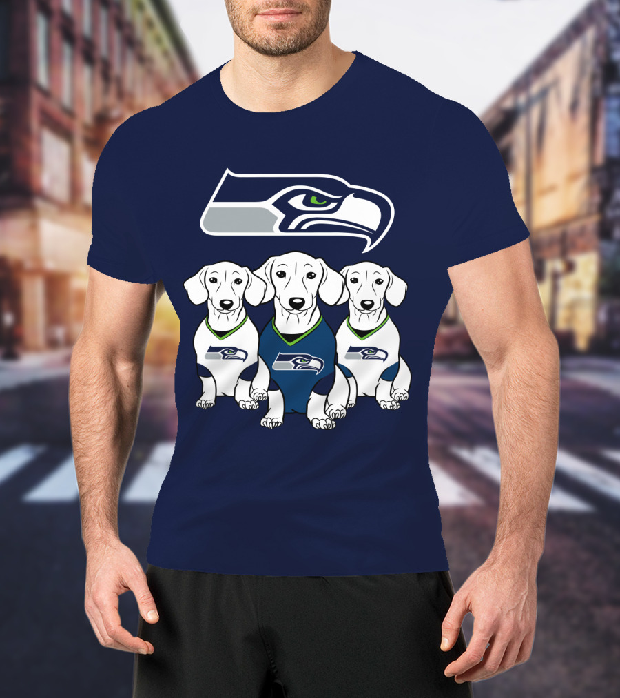 Seattle Seahawks Dachshund Dogs Football T-Shirt