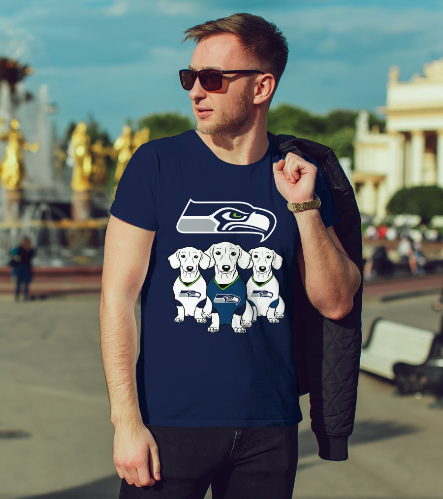 Seattle Seahawks Dachshund Dogs Football T-Shirt